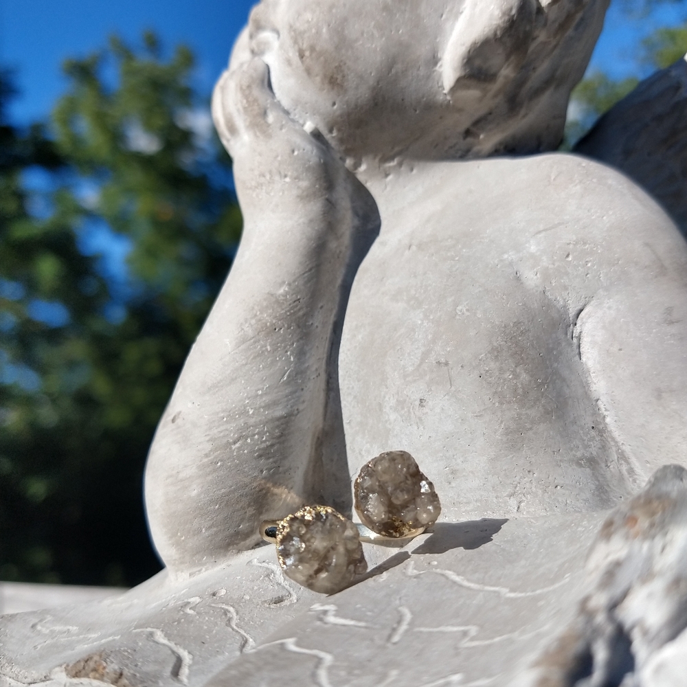 Druzy Agate Adjustable Ring - image 1